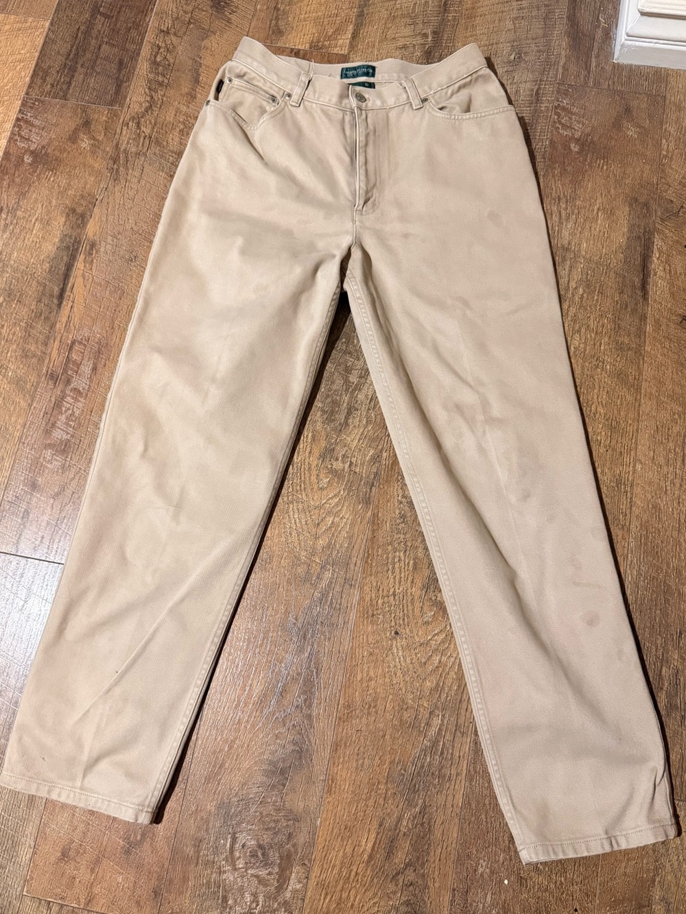VTG Lauren Jeans Co Ralph Lauren Tan High Rise Tapered Mom Jeans Women Size 12